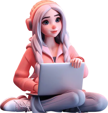 3D illustration of a girl